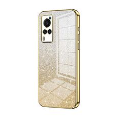 Custodia per telefono elettrolitico in polvere glitter sfumata per vivo X60 (oro)