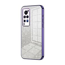 Custodia per telefono elettrolitico in polvere glitter sfumata per vivo X60 Pro (viola)
