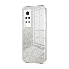 Custodia per telefono elettrolitico in polvere glitterata sfumata per vivo X60 Pro (trasparente)