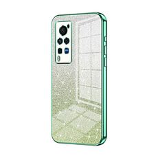 Custodia per telefono elettrolitico in polvere glitter sfumata per vivo X60 Pro (verde)