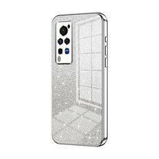 Custodia per telefono elettrolitico in polvere glitterata sfumata per vivo X60 Pro (argento)