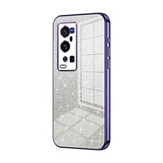 Per vivo X60 Pro+ Custodia per telefono elettrolitico con polvere glitterata sfumata (viola)