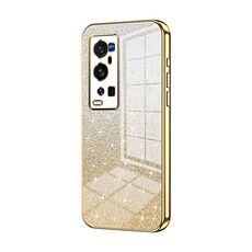 Per vivo X60 Pro+ Custodia per telefono elettrolitico con polvere glitterata sfumata (oro)
