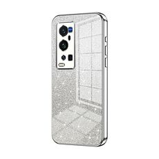 Per vivo X60 Pro+ Custodia per telefono elettrolitico con polvere glitterata sfumata (Argento)