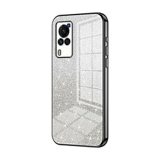 Per vivo X60 Custodia per telefono elettrolitico con polvere glitterata con schermo curvo (nero)