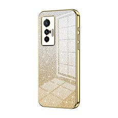 Custodia per telefono elettrolitico in polvere glitterata vivo X70 (oro)