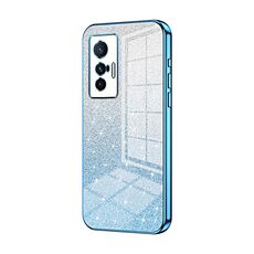 Custodia per telefono elettrolitico in polvere glitterata vivo X70 (blu)