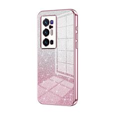Per vivo X70 Pro+ Custodia per telefono elettrolitico con polvere glitterata sfumata (rosa)