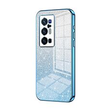 Per vivo X70 Pro+ Custodia per telefono elettrolitico con polvere glitterata sfumata (blu)