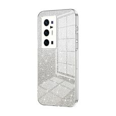 Per vivo X70 Pro+ Custodia per telefono elettrolitico con polvere glitterata sfumata (trasparente)