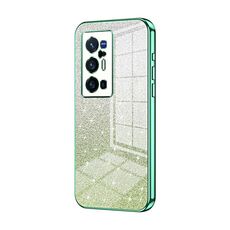 Per vivo X70 Pro+ Custodia per telefono elettrolitico con polvere glitterata sfumata (verde)