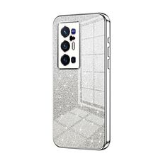 Per vivo X70 Pro+ Custodia per telefono elettrolitico con polvere glitterata sfumata (Argento)