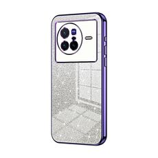 Custodia per telefono elettrolitico in polvere glitter sfumata per vivo X80 (viola)