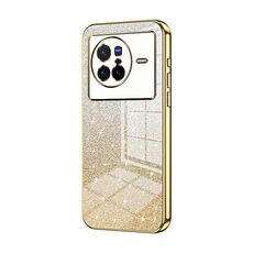Custodia per telefono elettrolitico in polvere glitterata sfumata per vivo X80 (oro)