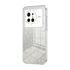 Per vivo X80 Custodia per telefono elettrolitico con polvere glitterata sfumata (trasparente)