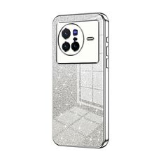 Custodia per telefono elettrolitico in polvere glitter sfumata per vivo X80 (argento)