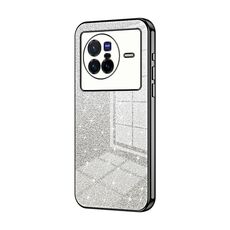 Custodia per telefono elettrolitico in polvere glitter sfumata per vivo X80 (nera)