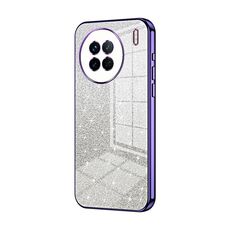 Custodia per telefono elettrolitico in polvere glitterata sfumata per vivo X90 / X90s (viola)