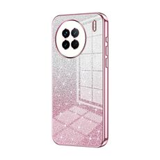 Custodia per telefono elettrolitica in polvere glitter sfumata per vivo X90 / X90s (rosa)