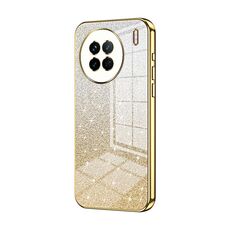Custodia per telefono elettrolitico in polvere glitter sfumata per vivo X90 / X90s (oro)