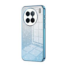 Custodia per telefono elettrolitico in polvere glitter sfumata per vivo X90 Pro (blu)
