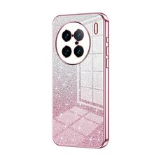 Per vivo X90 Pro+ Custodia per telefono elettrolitico con polvere glitterata sfumata (rosa)