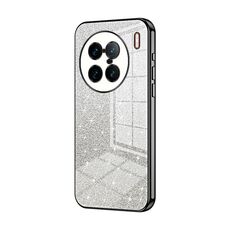 Per vivo X90 Pro+ Custodia per telefono elettrolitico con polvere glitterata sfumata (nero)
