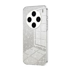 Custodia per telefono elettrolitico in polvere glitter sfumata per vivo X100 (trasparente)