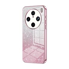 Custodia per telefono elettrolitico in polvere glitterata sfumata per vivo X100 Pro (rosa)
