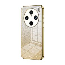 Custodia per telefono elettrolitico in polvere glitterata sfumata per vivo X100 Pro (oro)
