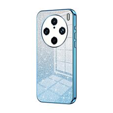 Custodia per telefono elettrolitico in polvere glitter sfumata per vivo X100 Pro (blu)