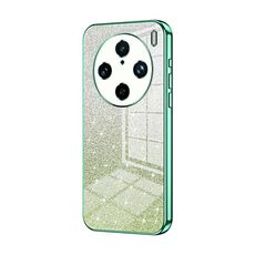 Custodia per telefono elettrolitico in polvere glitter sfumata per vivo X100 Pro (verde)