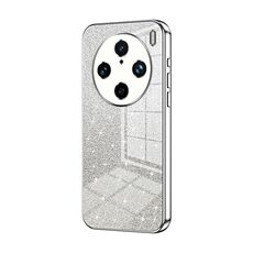 Custodia per telefono elettrolitico in polvere glitter sfumata per vivo X100 Pro (argento)