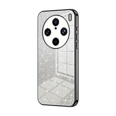 Custodia per telefono elettrolitico in polvere glitterata sfumata per vivo X100 Pro (nera)