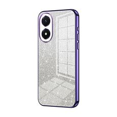 Per vivo Y02s Custodia per telefono elettrolitico con polvere glitterata sfumata (viola)