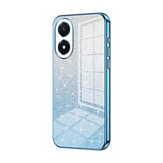 Per vivo Y02s Custodia per telefono elettrolitico con polvere glitterata sfumata (blu)
