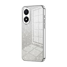 Custodia per telefono elettrolitico in polvere glitter sfumata per vivo Y02s (argento)
