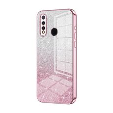 Per vivo Y5s / U3 / Z5i / U20 / Y19 Custodia per telefono elettrolitico con polvere glitterata sfumata (rosa)