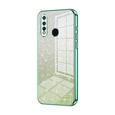 Per vivo Y5s / U3 / Z5i / U20 / Y19 Custodia per telefono elettrolitico con polvere glitterata sfumata (verde)