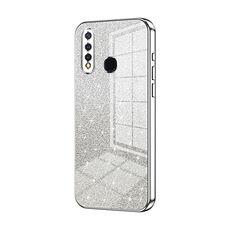 Per vivo Y5s / U3 / Z5i / U20 / Y19 Custodia per telefono elettrolitico con polvere glitterata sfumata (Argento)