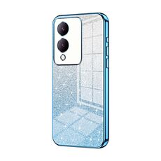 Custodia per telefono elettrolitico in polvere glitter sfumata per vivo Y17s (blu)
