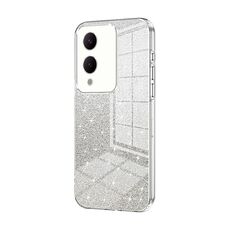 Per vivo Y17s Custodia per telefono elettrolitico con polvere glitterata sfumata (trasparente)