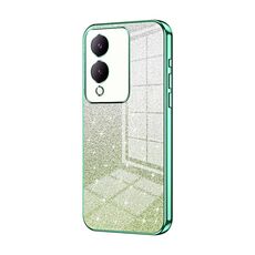 Custodia per telefono elettrolitico in polvere glitter sfumata per vivo Y17s (verde)