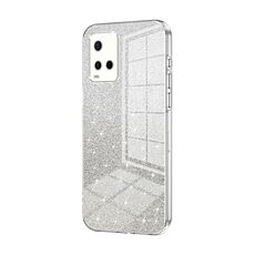 Per vivo Y21 / Y33s / Y21s / T1x Custodia per telefono elettrolitico con polvere glitterata sfumata India (trasparente)