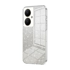 Per vivo Y35M+ / Y35+ / Y27 4G Custodia per cellulare elettrolitica con polvere glitterata sfumata (trasparente)
