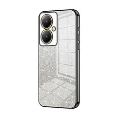 Per vivo Y35M+ / Y35+ / Y27 4G Custodia per telefono elettrolitico con polvere glitterata sfumata (Nero)