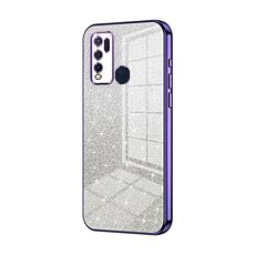 Custodia per telefono elettrolitico in polvere glitterata sfumata per vivo Y50 / Y30 (viola)