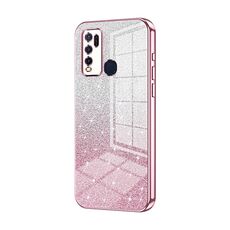 Custodia per telefono elettrolitico in polvere glitterata sfumata per vivo Y50 / Y30 (rosa)