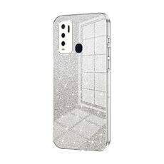 Per vivo Y50 / Y30 Custodia per telefono elettrolitica in polvere glitterata sfumata (trasparente)