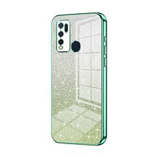 Custodia per telefono elettrolitico in polvere glitter sfumata per vivo Y50 / Y30 (verde)